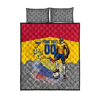 Personalized Colombia Football Quilt Bed Set Vulture Mascot Sombrero Vueltiao Map