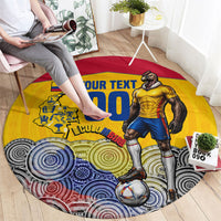 Personalized Colombia Football Round Carpet Vulture Mascot Sombrero Vueltiao Map