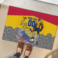 Personalized Colombia Football Rubber Doormat Vulture Mascot Sombrero Vueltiao Map