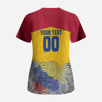 Personalized Colombia Football Scrub Top Vulture Mascot Sombrero Vueltiao Map