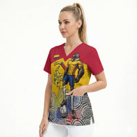 Personalized Colombia Football Scrub Top Vulture Mascot Sombrero Vueltiao Map