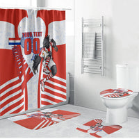 Personalized Paraguay Soccer Bathroom Set Harpy Eagle Mascot Football Flag