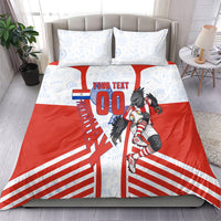 Personalized Paraguay Soccer Bedding Set Harpy Eagle Mascot Football Flag