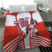 Personalized Paraguay Soccer Bedding Set Harpy Eagle Mascot Football Flag