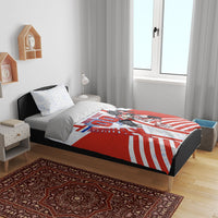 Personalized Paraguay Soccer Bedding Set Harpy Eagle Mascot Football Flag