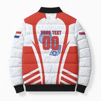 Personalized Paraguay Soccer Bomber Puffer Jacket Harpy Eagle Mascot Football Flag