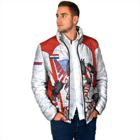 Personalized Paraguay Soccer Padded Jacket Harpy Eagle Mascot Football Flag