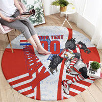 Personalized Paraguay Soccer Round Carpet Harpy Eagle Mascot Football Flag