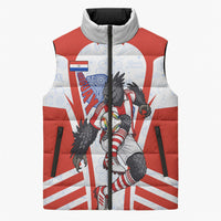 Personalized Paraguay Soccer Sleeveless Puffer Jacket Harpy Eagle Mascot Football Flag