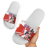 Personalized Paraguay Soccer Slide Sandals Harpy Eagle Mascot Football Flag