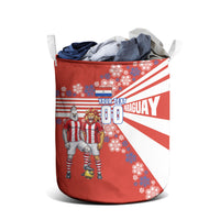 Personalized Paraguay Football Laundry Basket Lion Eagle Mascot Floral