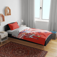 Personalized Paraguay Football Bedding Set Lion Eagle Mascot Floral