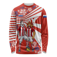 Personalized Paraguay Football Long Sleeve Shirt Lion Eagle Mascot Floral