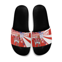 Personalized Paraguay Football Slide Sandals Lion Eagle Mascot Floral