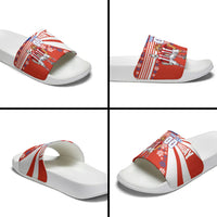 Personalized Paraguay Football Slide Sandals Lion Eagle Mascot Floral