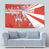 Personalized Paraguay Football Tapestry Lion Eagle Mascot Floral