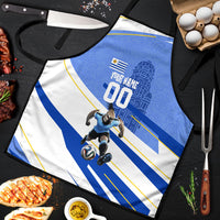 Personalized Uruguay Soccer Southern Lapwing Apron Uruguayan Football Blue Topographic Pattern