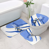 Personalized Uruguay Soccer Southern Lapwing Bathroom Set Uruguayan Football Blue Topographic Pattern