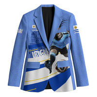 Personalized Uruguay Soccer Southern Lapwing Blazer Uruguayan Football Blue Topographic Pattern