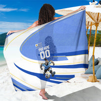 Personalized Uruguay Soccer Southern Lapwing Sarong Uruguayan Football Blue Topographic Pattern