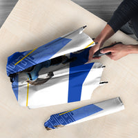 Personalized Uruguay Soccer Southern Lapwing Umbrella Uruguayan Football Blue Topographic Pattern