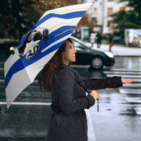 Personalized Uruguay Soccer Southern Lapwing Umbrella Uruguayan Football Blue Topographic Pattern