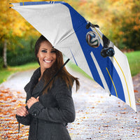 Personalized Uruguay Soccer Southern Lapwing Umbrella Uruguayan Football Blue Topographic Pattern