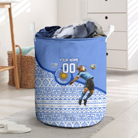 Personalized Uruguay Soccer Champions Laundry Basket Uruguayan Football Sun Of May Bull Mascot