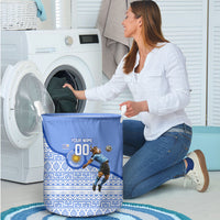 Personalized Uruguay Soccer Champions Laundry Basket Uruguayan Football Sun Of May Bull Mascot