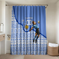 Personalized Uruguay Soccer Champions Bathroom Set Uruguayan Football Sun Of May Bull Mascot