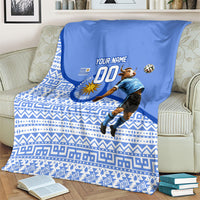 Personalized Uruguay Soccer Champions Blanket Uruguayan Football Sun Of May Bull Mascot