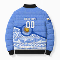 Personalized Uruguay Soccer Champions Bomber Puffer Jacket Uruguayan Football Sun Of May Bull Mascot