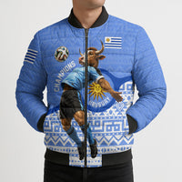 Personalized Uruguay Soccer Champions Bomber Puffer Jacket Uruguayan Football Sun Of May Bull Mascot
