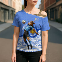 Personalized Uruguay Soccer Champions Cross Shoulder Shirt Uruguayan Football Sun Of May Bull Mascot