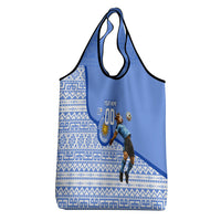 Personalized Uruguay Soccer Champions Grocery Bag Uruguayan Football Sun Of May Bull Mascot