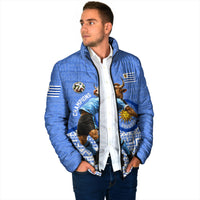 Personalized Uruguay Soccer Champions Padded Jacket Uruguayan Football Sun Of May Bull Mascot