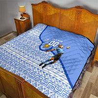 Personalized Uruguay Soccer Champions Quilt Uruguayan Football Sun Of May Bull Mascot