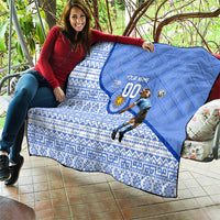 Personalized Uruguay Soccer Champions Quilt Uruguayan Football Sun Of May Bull Mascot