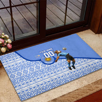 Personalized Uruguay Soccer Champions Rubber Doormat Uruguayan Football Sun Of May Bull Mascot