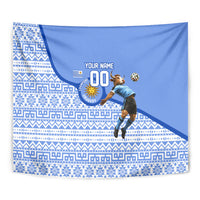 Personalized Uruguay Soccer Champions Tapestry Uruguayan Football Sun Of May Bull Mascot