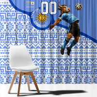 Personalized Uruguay Soccer Champions Window Curtain Uruguayan Football Sun Of May Bull Mascot