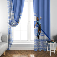 Personalized Uruguay Soccer Champions Window Curtain Uruguayan Football Sun Of May Bull Mascot