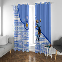 Personalized Uruguay Soccer Champions Window Curtain Uruguayan Football Sun Of May Bull Mascot