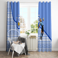 Personalized Uruguay Soccer Champions Window Curtain Uruguayan Football Sun Of May Bull Mascot