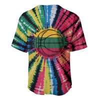 Lithuania Tie Dye Basketball Baseball Jersey with Skeleton Dunk Graphic and Retro Colors - Wonder Print Shop