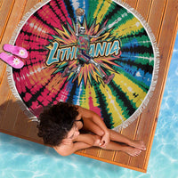 Lithuania Tie Dye Basketball Beach Blanket with Skeleton Dunk Graphic and Retro Colors - Wonder Print Shop