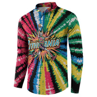 Lithuania Tie Dye Basketball Button Sweatshirt with Skeleton Dunk Graphic and Retro Colors - Wonder Print Shop