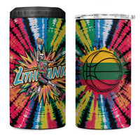 Lithuania Tie Dye Basketball 4 in 1 Can Cooler Tumbler with Skeleton Dunk Graphic and Retro Colors - Wonder Print Shop