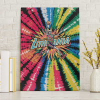 Lithuania Tie Dye Basketball Canvas Wall Art with Skeleton Dunk Graphic and Retro Colors - Wonder Print Shop