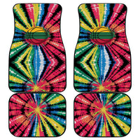Lithuania Tie Dye Basketball Car Mats with Skeleton Dunk Graphic and Retro Colors - Wonder Print Shop